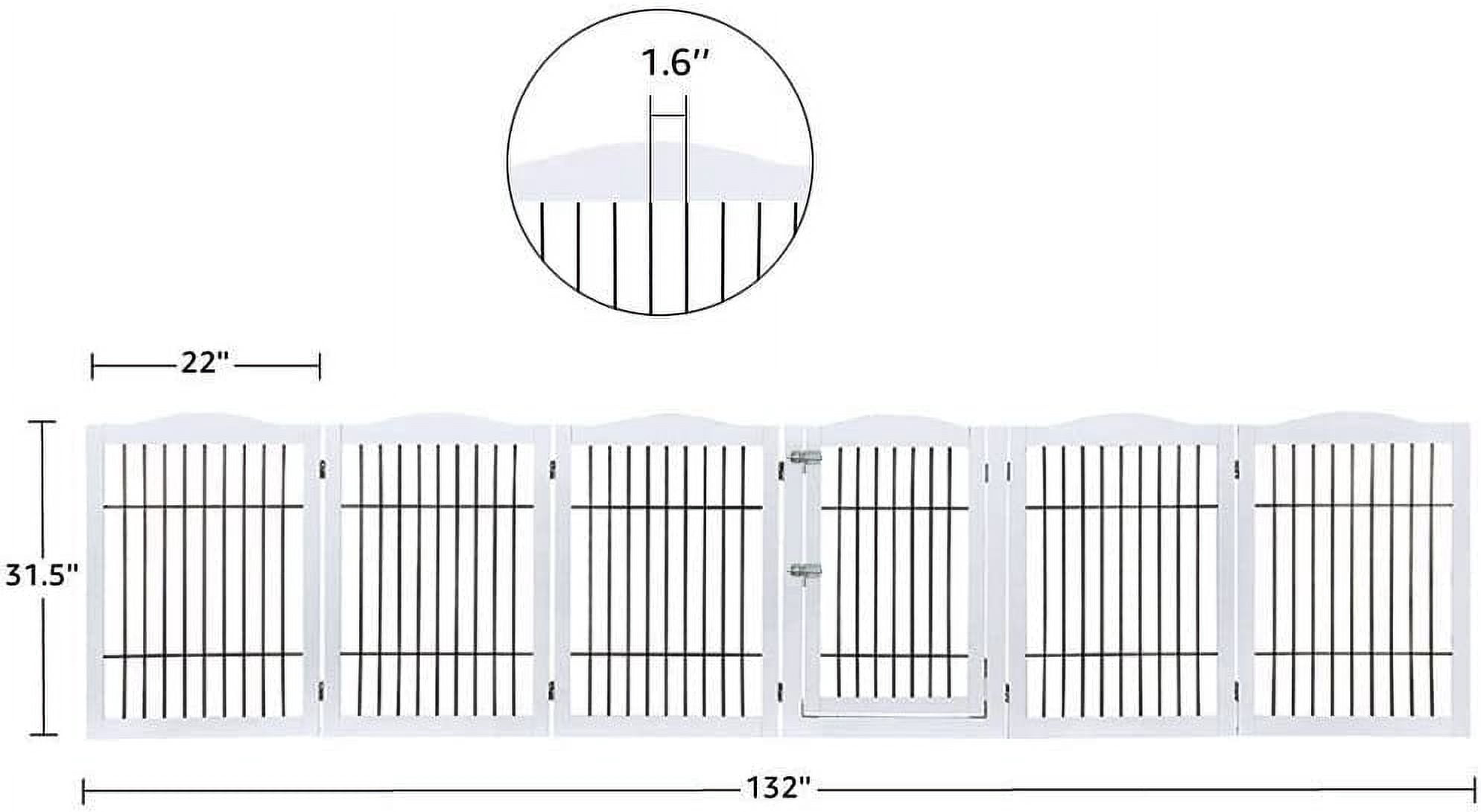 beeNbkks EV1019 6 Panels Pet Gate with Play Pen -  White