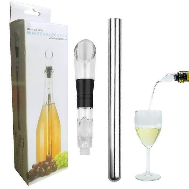 Enfriador de vino de acero inoxidable, 3 en 1, para botellas de vino