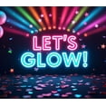 thumbnail image 3 of LUUFILx Let's Glow Neon Party Backdrop Banner Colorful Event Décor Perfect for Birthdays Celebrations Photography Props Decorations Party Supplies Background, 3 of 9