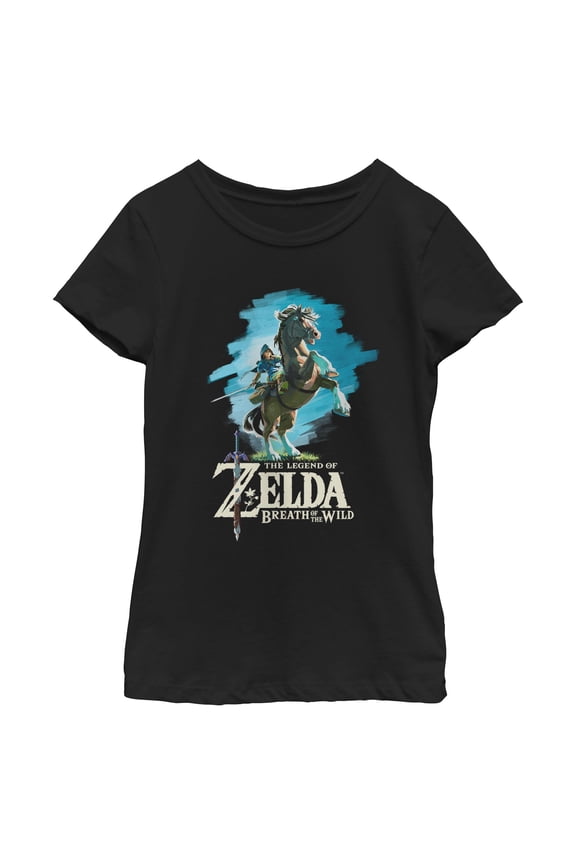 Girls Nintendo Legend of Zelda Breath of the Wild Link Epona T Shirt