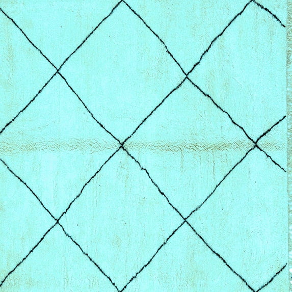 Ahgly Company Indoor Square Solid Light Blue Modern Area Rugs, 3' Square