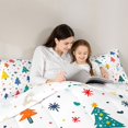 thumbnail image 5 of Feelyou Colorful Xmas Tree Queen Comforter Set for Kids, Cartoon Love Heart Bedding Sets, Merry Christmas Reversible Bedding Comforter Set, Super Cozy Room Decor, 3 Pieces, 5 of 8