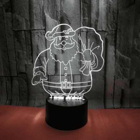 

3D visual bulb LED decorative night light Mini atmosphere light Seven color touch black seat remote control 16 color (Elderly)