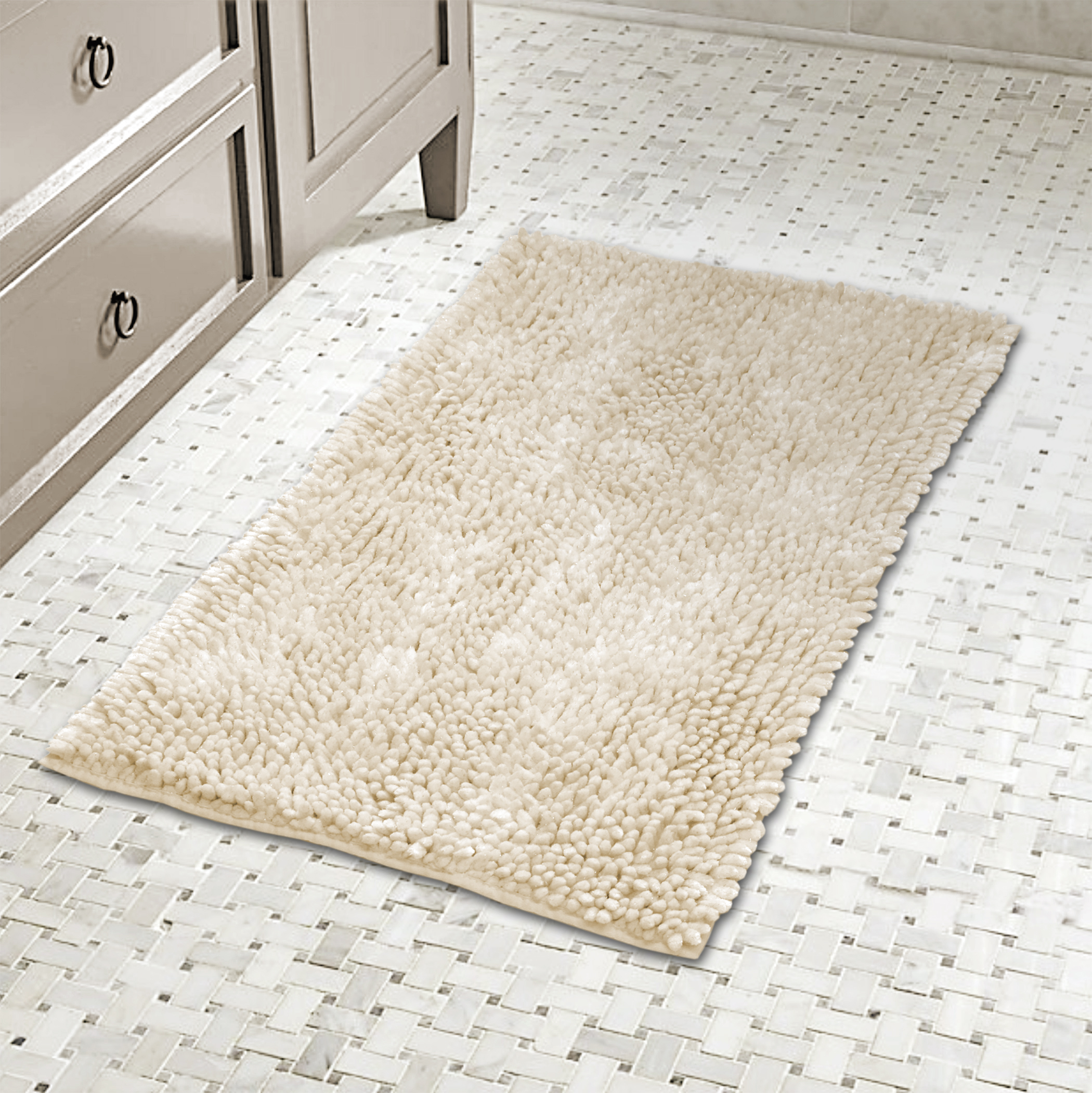 Lurex Noodle Bath Rug Ivory