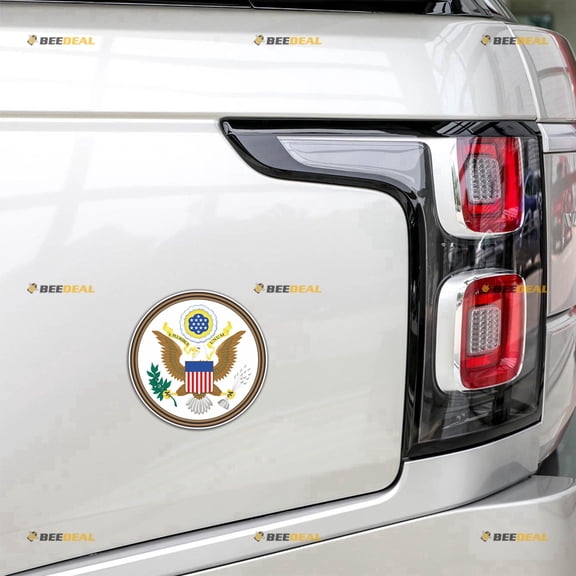 Great Seal of United States American USA Car Magnet Magnetic Sticker Decal - 2 Pack Reflective 4" - for Truck Door Fridge Reusable Waterproof