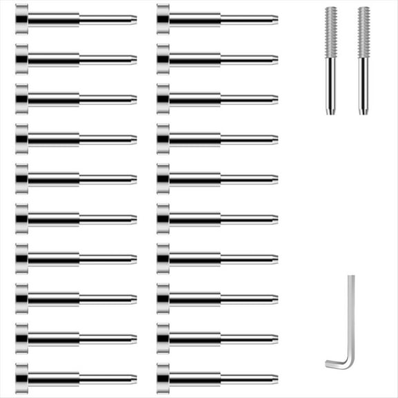 Rollbacks & More 20Pack Cable Railing Kit for 1/8In Wire Rope, SST316 Swage Tensioner Completely Hidden
