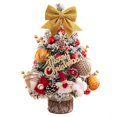 thumbnail image 1 of Mini árbol de Navidad de escritorio, 45 cm, mini árbol de Navidad pequeño de escritorio con luz LED para decoración de fiestas en casa (naranja), 1 of 3