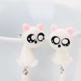 thumbnail image 3 of Bonitos Pendientes Perforados, Pendientes Hechos A Mano Con Forma De Gato Blanco En 3D, Pendientes Colgantes, Pendientes De Joyería Para Mujeres Y Niñas 1 Par Scienceny AP005887-00, 3 of 6