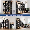 thumbnail image 5 of Bookcase 18-Cube Extra Large Book Shelf DIY Cube Storage Organizer for Bedroom Living Room Home Office - Black, 5 of 7