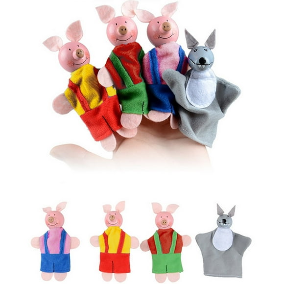 Binwennn 4PCS And Wolf Finger Puppets Hand Puppets Christmas Puppets Legs Finger Bike Pants Puppets for Kids People Finger Splint Middle Finger Broken Finger Splint Brace Mallet Finger Splint for Ring