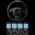thumbnail image 5 of Car Steering Wheel Cover, Anti-Slip, Safety, Soft, Breathable, Thick, Full Surround, Sports Style, Black, 5 of 7