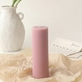 thumbnail image 3 of Pillar Candles 2x6'' Fluted Ribbed Column Modern Home Décor Soy Wax Handmade (4 Packs, Pink Taupe), 3 of 4