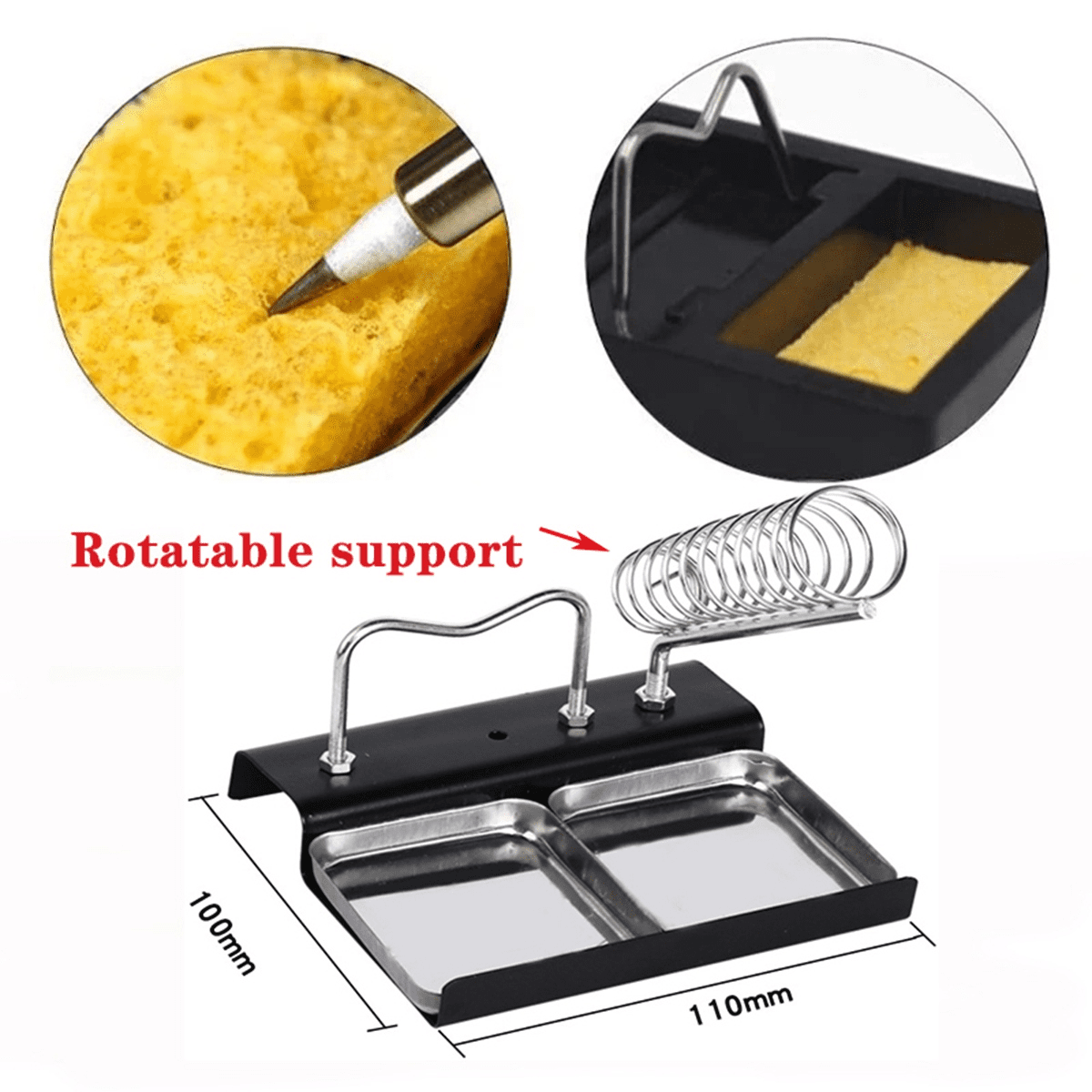 PD 65W Mini Hot Plate Preheater LED Display PCB Board Soldering Heating Plate Preheating Platform Repair Tools-B,1 x Hot Plate Preheater 3 x Clean Sponge 1 x Soldering Iron Bracket,White