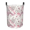 thumbnail image 1 of Balery Romantic Travel In Paris Cesta de ropa redonda con asas, impermeable, independiente, para ropa, juguetes, dormitorio y familia-Small, 1 of 6