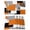 Orange, variant on Abstract Placemats Set of 4 Square Orange Black Grey Place Mats Table Mats Kitchen Dining Home Outdoor Party Table Decoration