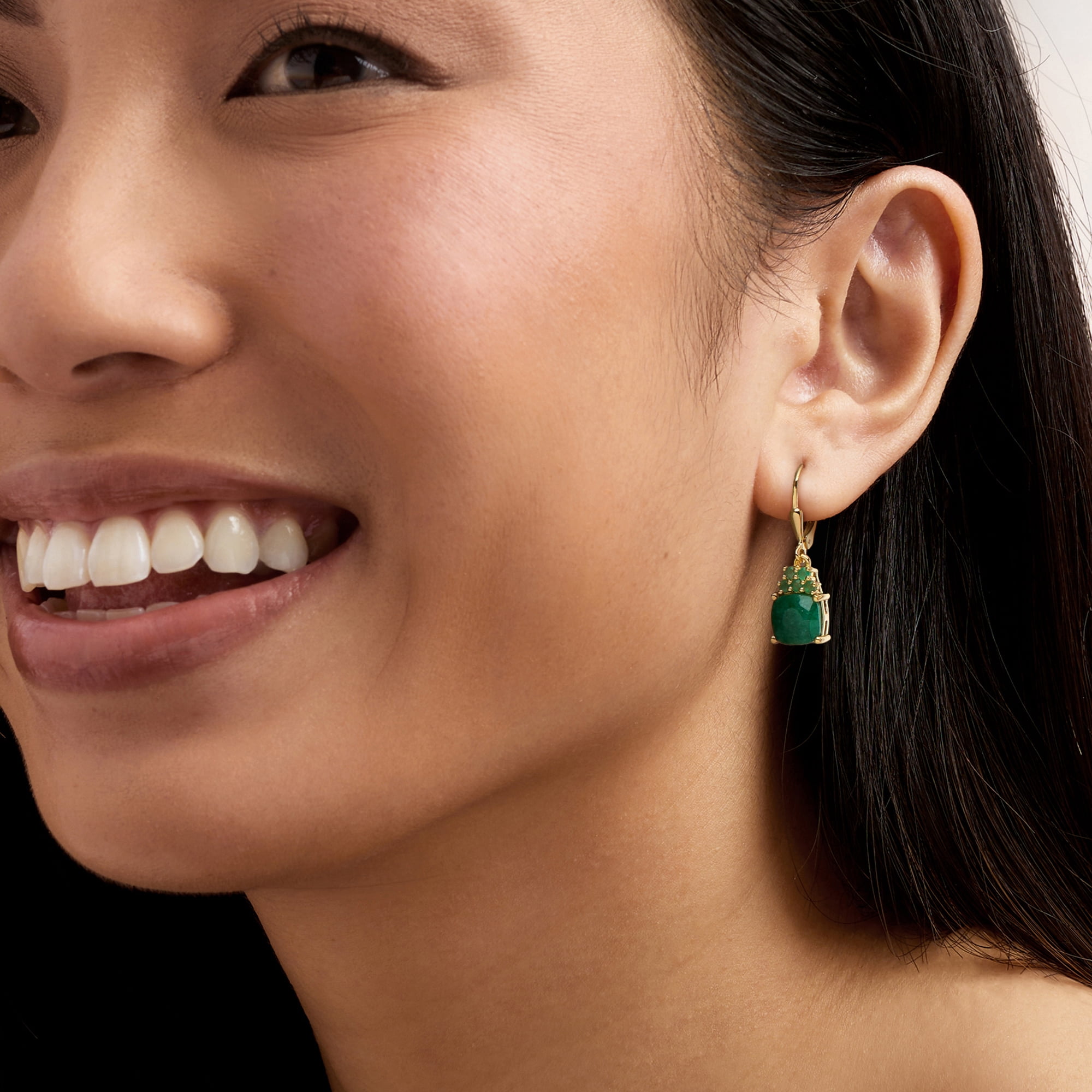 Ross-Simons 4.20 ct. t.w. Emerald Drop Earrings in 18kt Gold Over Sterling, Women's, Adult