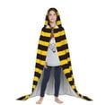 thumbnail image 3 of Honeii Bee Stripe Print Poncho Cape, Cloak Coat, Snuggly Hooded Wearable Blanket, Hooded Cape For Teenagers,Halloween Costumes-Medium, 3 of 7