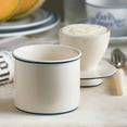 thumbnail image 6 of Butter Bell® Crock – Le Bistro White with Blue Trim Ceramic Butter Holder with Lid, Keeper for Spreadable Butter, 6 of 9