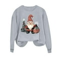 thumbnail image 5 of Makaor Sweatshirt for Women Long Sleeve Christmas Crew Neck Tops Santa Graphic Pullover Tees Fleece Cute Vacation Clothes, 5 of 6