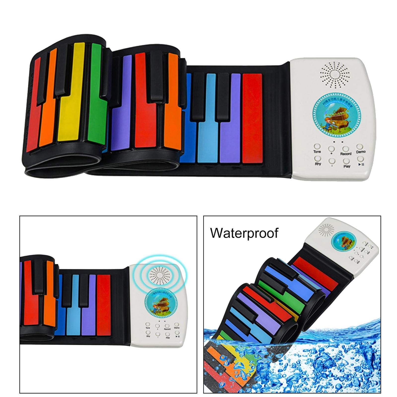 LeeQinersw 49 Keys Digital Keyboard Flexible Roll Up Piano Digital Keyboard Piano Hand Roll Rainbow
