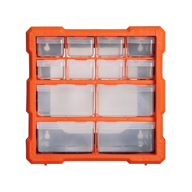 AG BOX Organizador de materiales, 12 gavetas semitransparentes con asa | Compacto y eficiente.