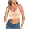thumbnail image 1 of MIASHUI Bras for Women Low Back Bra Wire U Shaped Backless Bra Convertible Spaghetti Strap Seamless Sleeping Bralette, 1 of 9