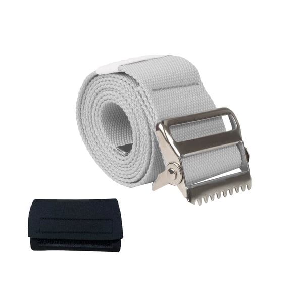 60 Inch Adjustable Gait Belts for Seniors - Comfortable Buckle Protect Cover Keep Belt Buckle Reaching The Waist,Supports up to 350 lbs(Gray, 60INCH Metal Buckle)