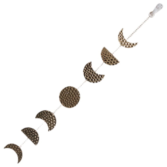 Jiibva Gold Moon Phases Wall Hanging Decor Metal Moon Garland Wall Hanging Ornaments Room Decor Living Room Bedroom Nursery Decor