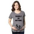 thumbnail image 1 of T-shirt de Maternité Double Ou Rien Drôle Jumeaux Bébé Annonce de Grossesse T-Shirt Graphique (Gris Chiné Foncé) - TG, 1 of 4