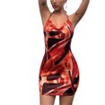 thumbnail image 3 of Qarigey Vestido de verano con cuello en V para mujer, vestidos con hombros descubiertos estampados para niñas, regalo de cumpleaños Vestidos S Qarigey AP011361-01, 3 of 6