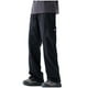 thumbnail image 2 of Ceisia Men's Gift Loose Straight-leg Minimalist Cargo Pants Mid-Rise Elastic Waist Snap Button Patchwork Stitching Pants, 2 of 8