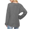 thumbnail image 6 of tklpehg Womens Sweaters Fashion Fall Winter Warm Sweater Long Sleeve Tops V-Neck Sweater Solid Color Casual Loose Knit Sweater Pullover Sweaters Gray XL, 6 of 6