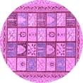 thumbnail image 1 of Ahgly Company Indoor Round Abstract Purple Modern Area Rugs, 4' Round, 1 of 4