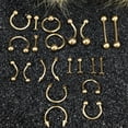 thumbnail image 3 of BodyJ4You 156PC Body Piercing Kit Lot 14G 16G Goldtone Belly Ring Tongue Tragus RANDOM Mix Jewelry, 3 of 6