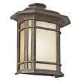 thumbnail image 2 of One Light Rust Tea Stained Linen Glass Wall Lantern, 2 of 2