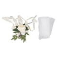 thumbnail image 1 of Arreglo artificial para bodas, ceremonias de hotel, decoración floral para sillas forjadas en gasa de color blanco lechoso, 1 of 8