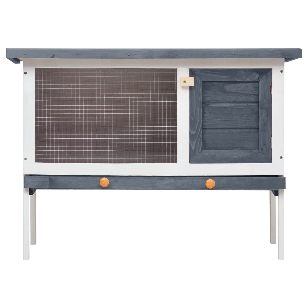 vidaXL Durable Outdoor Rabbit Hutch Bunny Cage with Pull-Out Tray, Solid Pine Wood