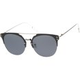 thumbnail image 2 of sunglassLA - Modern Fashion Ultra Slim Wire Rimless Flat Lens Pantos Sunglasses - 58mm, 2 of 4