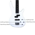 thumbnail image 6 of Ktaxon 34in Fretted 4-String Basswood Bass Guitar White, 6 of 8
