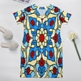 thumbnail image 5 of Stained Glass Floral Pattern Design Loose Pocket Dress Dresses Summer Summer Dresses for Women, 5 of 9