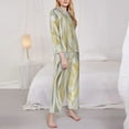 thumbnail image 4 of Bingfone Womens Pajama Sets White Rose Print,Long Sleeve Loungewear Pajamas Set-Large, 4 of 9