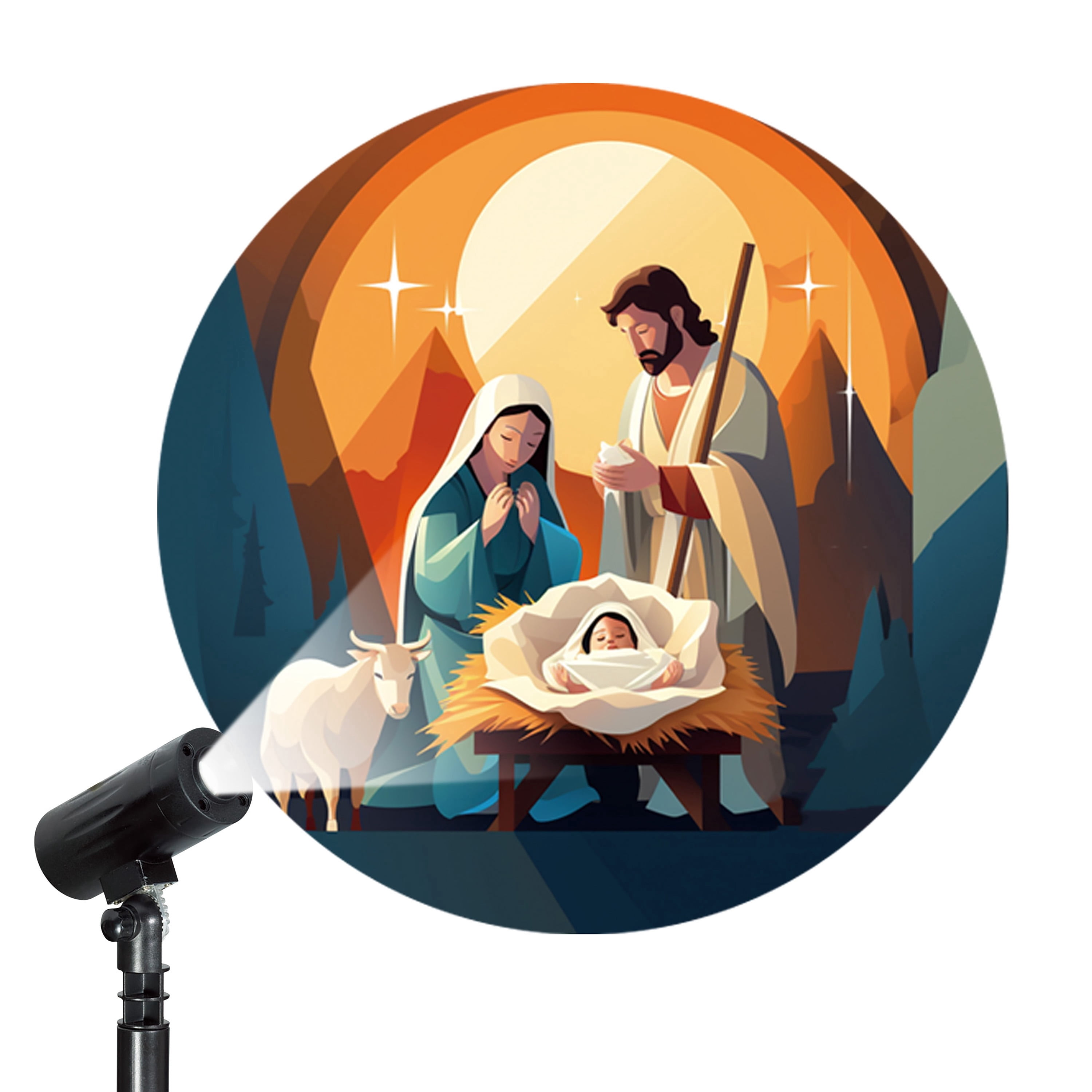 Outdoor LED Nativity Christmas Projector Light, Multicolor, 9.5 sq ft, by Holiday Time