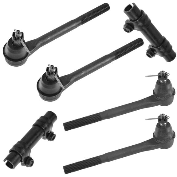 TRQ Front Steering Inner Outer Tie Rod End Adjuster Sleeve Kit Set 6 pc for 2WD PSA59410