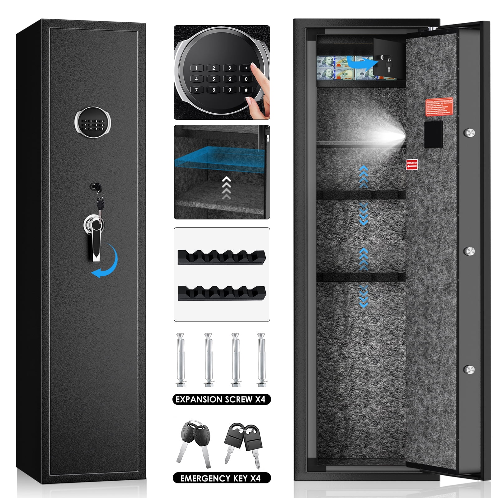 TELAM 5 Gun Safes 6.8 Cubic Ft Safes Home Large Safes, Quick