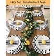 thumbnail image 4 of 13 Inch Round Placemats Set of 6, Black Plaid Farmhouse Non Slip Heat Insulation PP Table Mats, Watercolor Cute Country Cow Checkered Washable Place Mats for Kitchen Dining Party Table Decor, 4 of 7