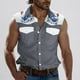 thumbnail image 1 of Camiseta sin mangas con cuello vuelto para hombre, estilo informal, a la moda, con estampado, cuello vuelto, sin mangas, bolsillos, deportiva, de poliéster, 1 of 5