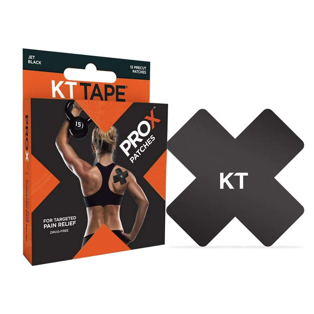 KT Tape, Pro X Patch, Black, 15 Ct