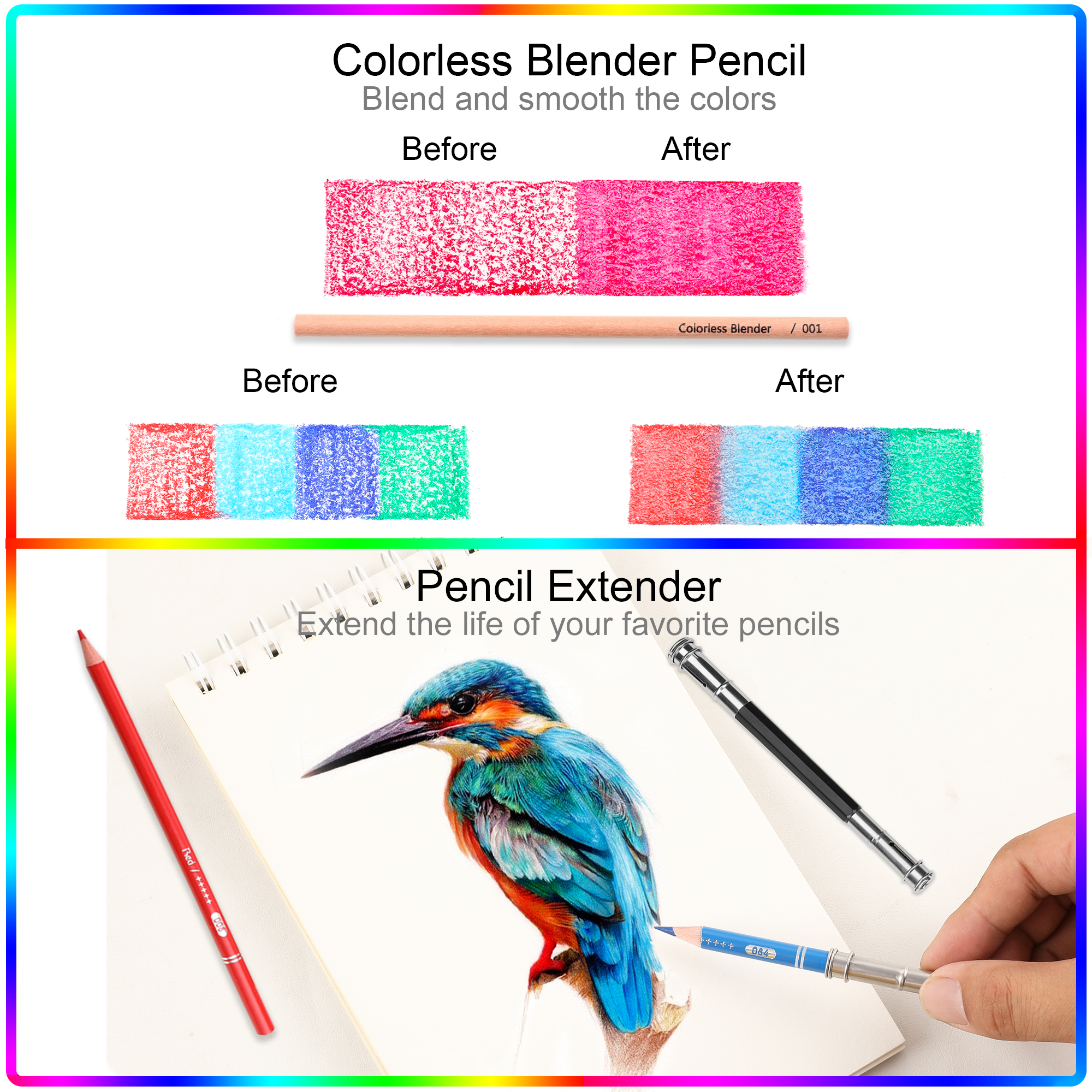 HIFORNY 75-Piece Colored Pencil Set for Adult Coloring & Art photo 5