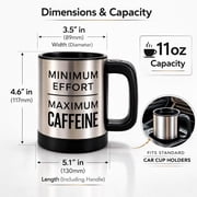 Self -Stirring Automatic Coffee Mug 11oz Capacity, Self Stirring Mug with Temperature Control & Push button operates, stainless steel coffee cup with 2 “AAA” Batteries (Not Included) Heating Mug