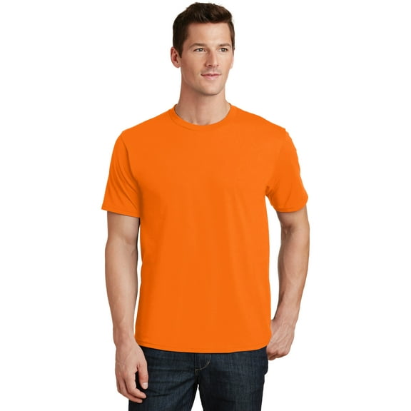 Port & Co Adult Male Men Plain Short Sleeves T-Shirt Tennessee Orng X-Large